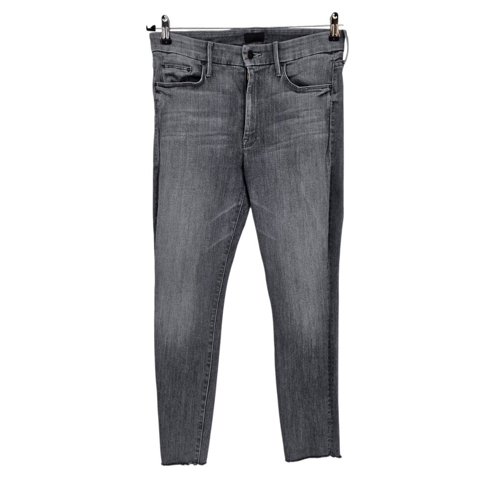 Mother All Nighter Gray High Waisted Looker Ankle Fray Skinny Jeans Size 30